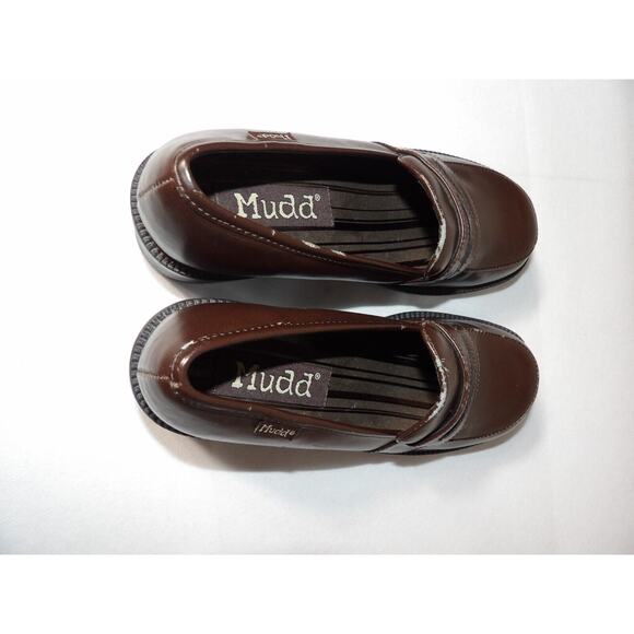 Vintage Mudd Penny Loafer Heels Chunky Sz 8 Amsden Shoe Y2K 90s Brown Block READ - Picture 5 of 16